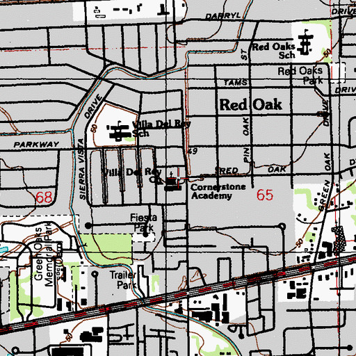 Topographic Map of Villa Del Rey Church of God, LA
