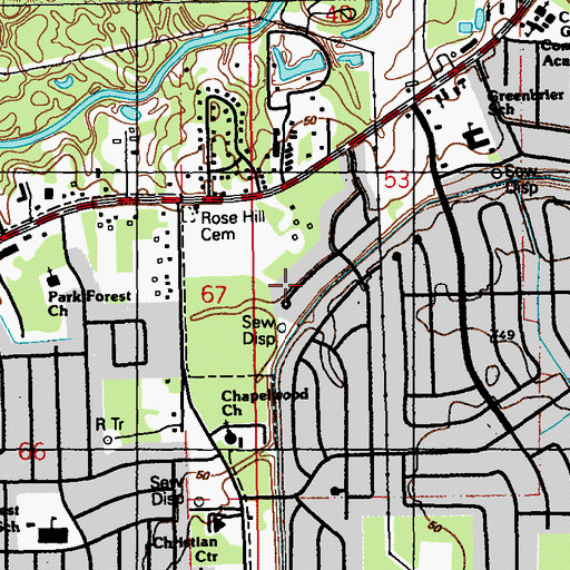 Topographic Map of Park Forest Baptist Church, LA