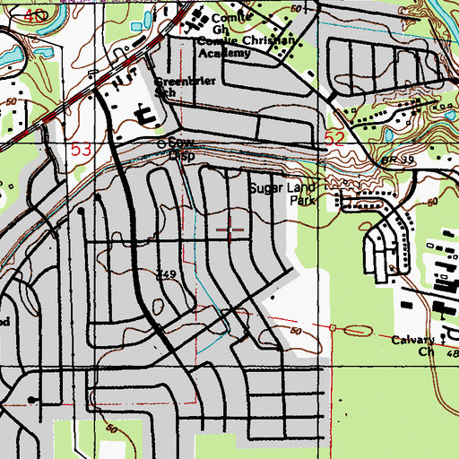 Topographic Map of Comite Baptist Church, LA