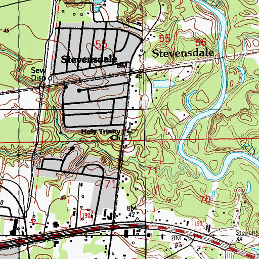 Topographic Map of Holy Trinity Greek Orthodox Church, LA