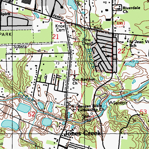 Topographic Map of Our Saviour Lutheran Church, LA