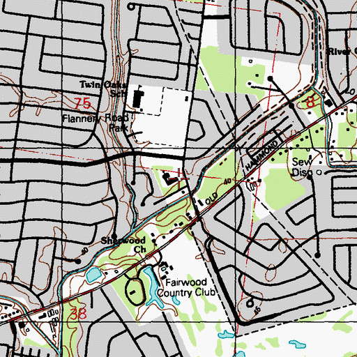 Topographic Map of Sherwood Presbyterian Church, LA