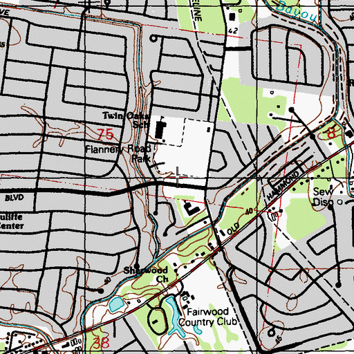 Topographic Map of Sherwood Baptist Church, LA