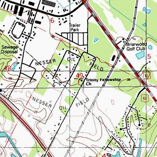 Topographic Map of Trinity Fellowship Baptist Church, LA