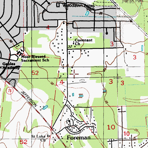 Topographic Map of Covenant Presbyterian Church, LA