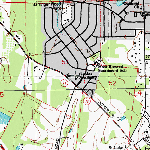 Topographic Map of Gables Academy School, LA