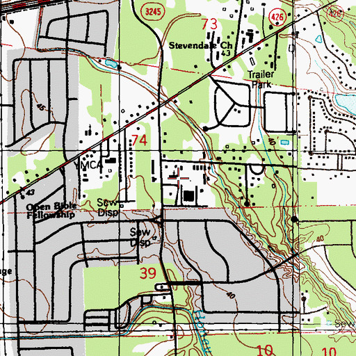 Topographic Map of Millerville Academy School, LA