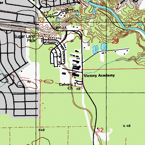 Topographic Map of Victory Academy School, LA