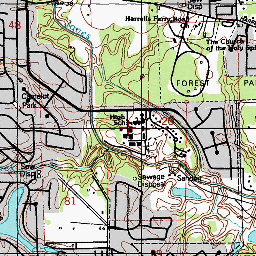Topographic Map of Episcopal School of Baton Rouge, LA