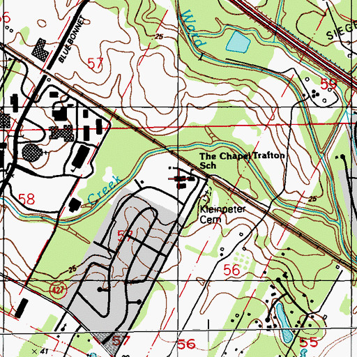 Topographic Map of THE DUNHAM SCHOOL, LA