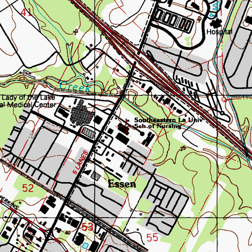 Topographic Map of Southeastern Louisiana University School of Nursing, LA