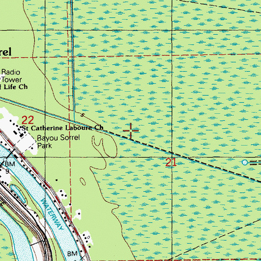 Topographic Map of Saint Catherine Laboure Church, LA