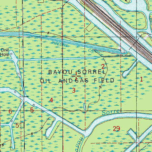 Topographic Map of White Castle Oil Field, LA