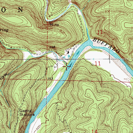 Topographic Map of Rush Creek, AR