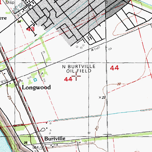 Topographic Map of North Burtville Oil Field, LA