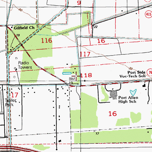Topographic Map of Catherine, LA