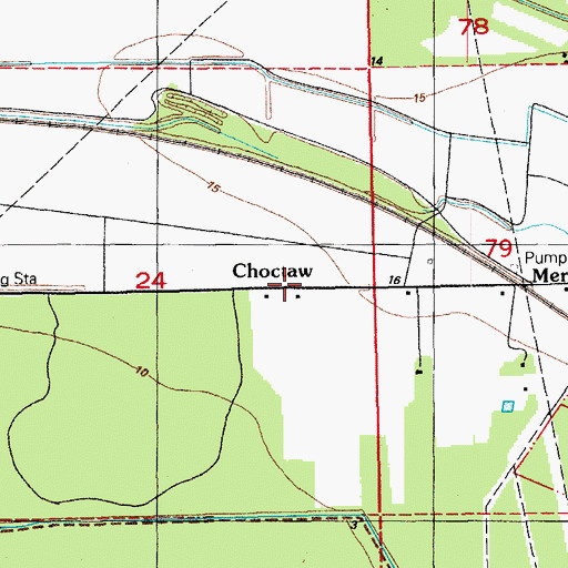 Topographic Map of Choctaw, LA