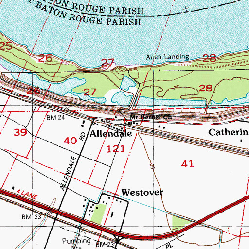 Topographic Map of Mount Bethel Church, LA