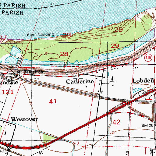 Topographic Map of Charismatic Fellowship Church, LA