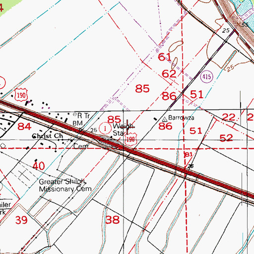 Topographic Map of Winterville Park, LA