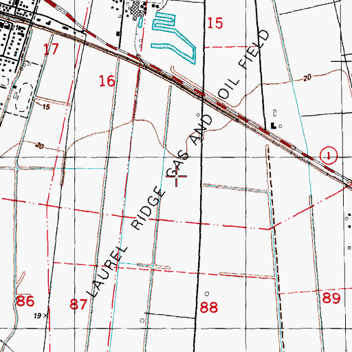 Topographic Map of Laurel Ridge Gas and Oil Field, LA