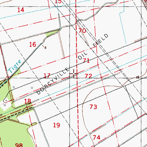 Topographic Map of Dorcyville Oil Field, LA