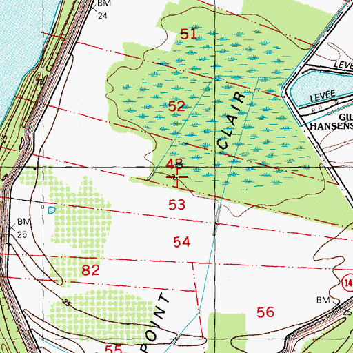 Topographic Map of Hunt Correction Center, LA