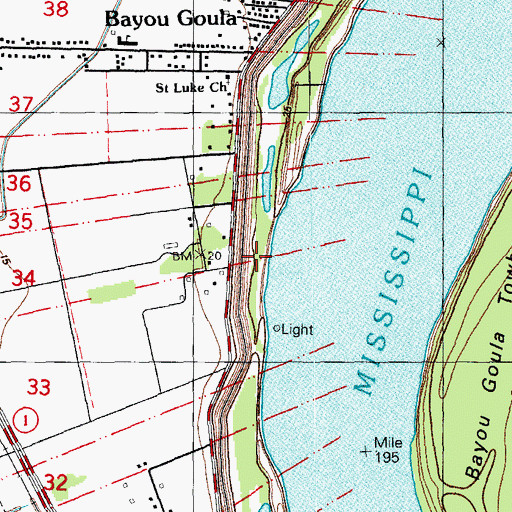 Topographic Map of Saint Luke Methodist Church, LA
