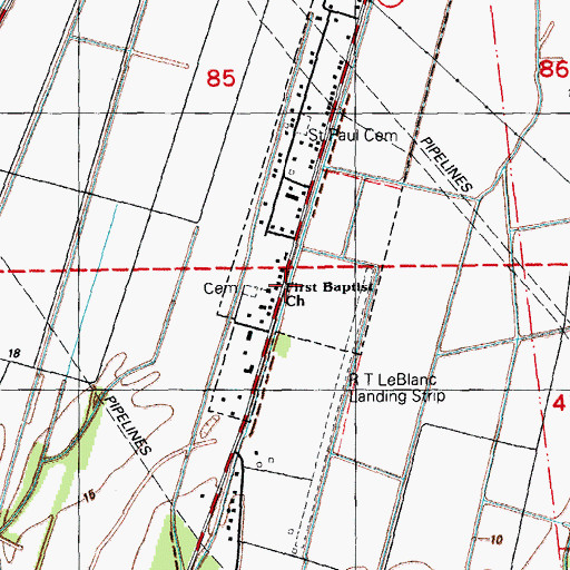 Topographic Map of First Baptist Church, LA