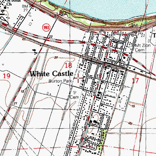 Topographic Map of Burton Park, LA
