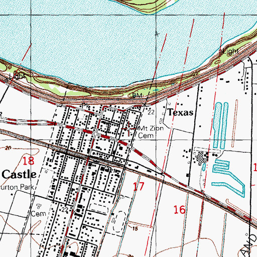 Topographic Map of Mount Zion Cemetery, LA