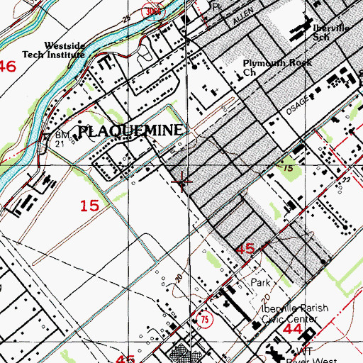 Topographic Map of First United Pentecostal Church, LA