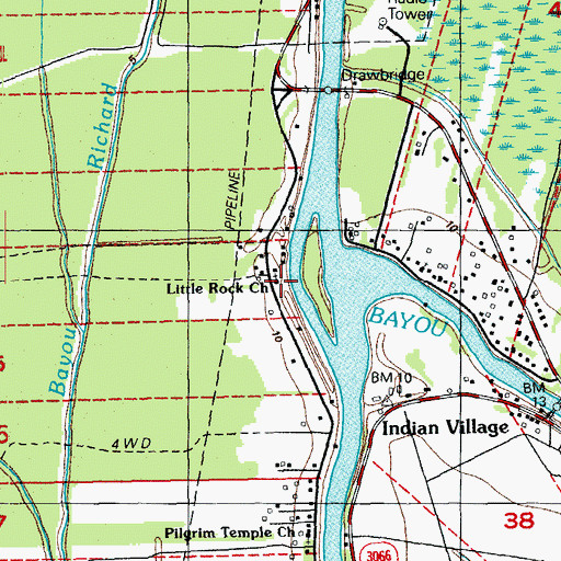 Topographic Map of Little Rock Church, LA