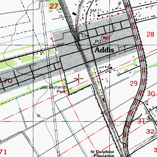 Topographic Map of Joe Myhand Park, LA