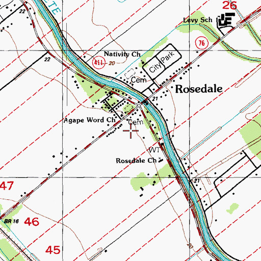 Topographic Map of Agape Word Church, LA