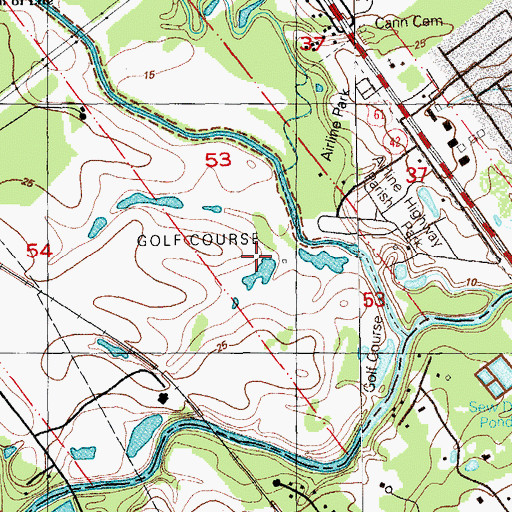 Topographic Map of Saint Marie Golf Course, LA