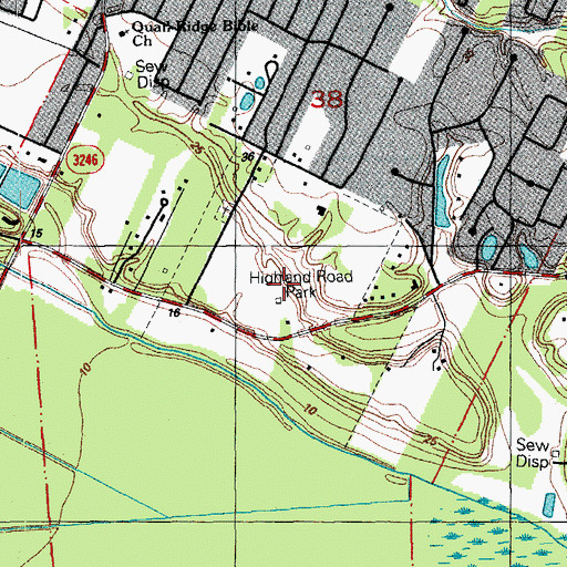 Topographic Map of Highland Road Park, LA