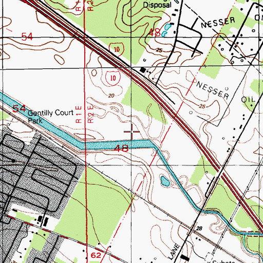 Topographic Map of Gentilly Court Park, LA