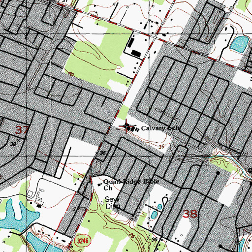 Topographic Map of Calvary Christian School, LA