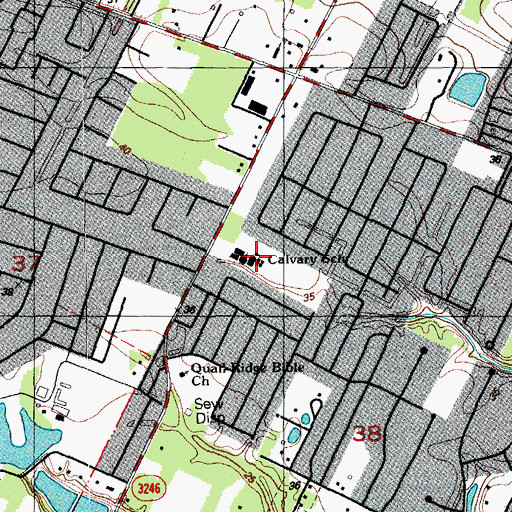 Topographic Map of Calvary Heights Baptist Church, LA