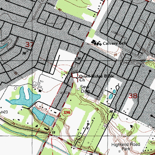Topographic Map of Quail Ridge Baptist Church, LA