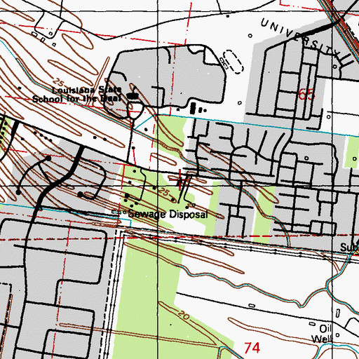 Topographic Map of Saint Francis de Sales Catholic Deaf Center, LA