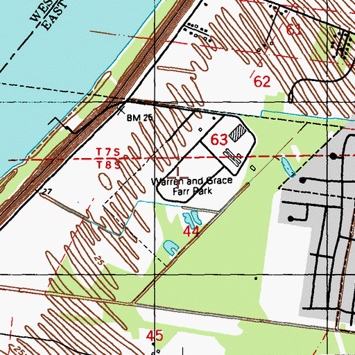 Topographic Map of Warren and Grace Farr Park, LA