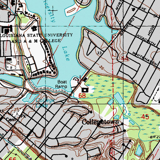 Topographic Map of Standford Park, LA