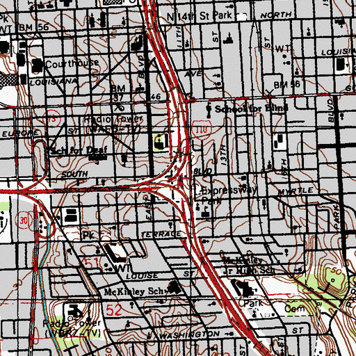 Topographic Map of Expressway Park, LA