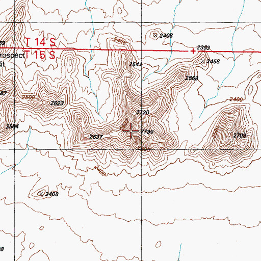 Topographic Map of Gunsight Hills, AZ