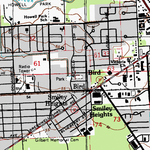 Topographic Map of Bird Station Park, LA