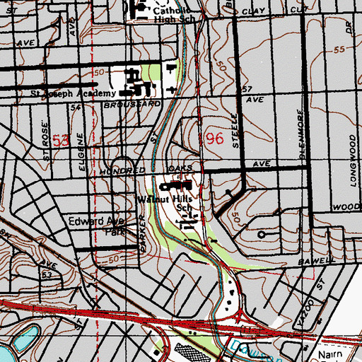 Topographic Map of Catholic Diocese of Baton Rouge, LA