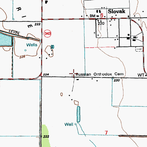 Topographic Map of Russian Orthodox Cemetery, AR