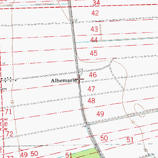 Topographic Map of Albemarle, LA